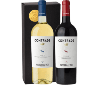 Geschenkdoos 2-flessen Contrade Chardonnay - Contrade Negroamaro